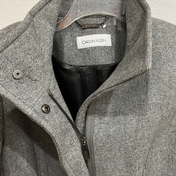 Calvin Klein Grey Dress Coat Size L - Picture 3 of 7